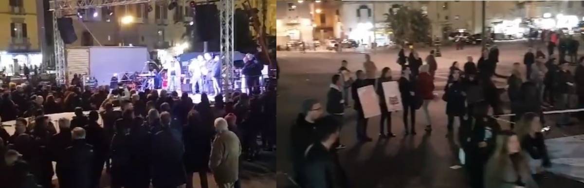 Napoli, flop di sardine e antagonisti Vuota la piazza anti-Salvini